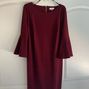 Calvin Klein Bell Sleeve Sheath Dress